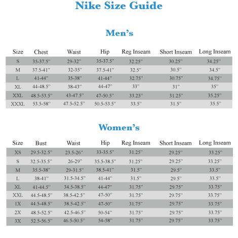 Nike Windbreaker Size Chart